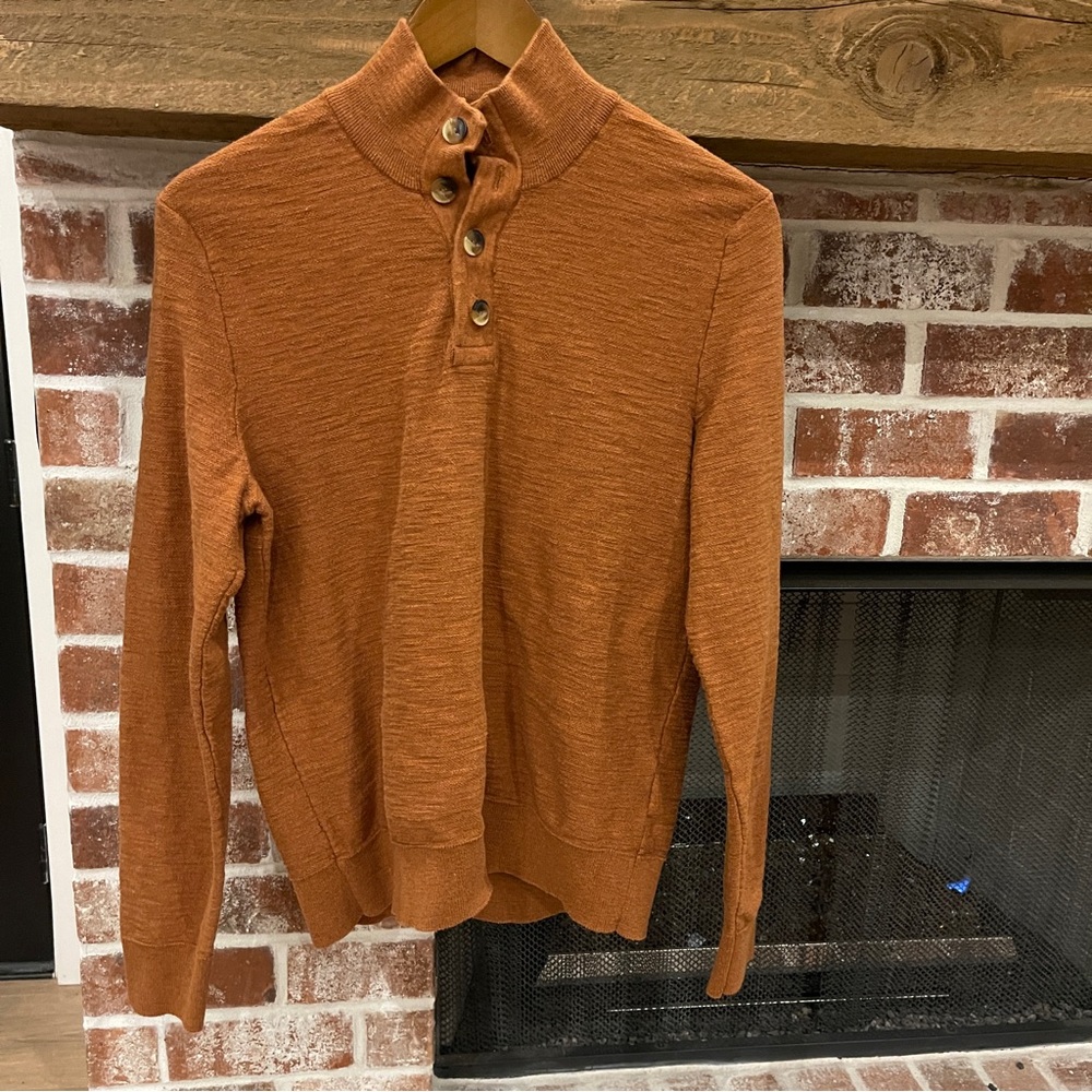 Red Ale by Alesbury Men’s Riverside Button Mockneck Sweater size S Measurements